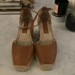 Jimmy Choo tan layken 90 wedge espadrille 36.5